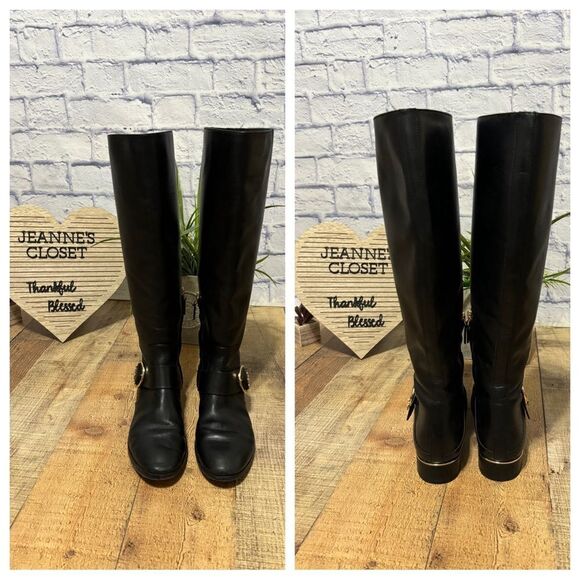 Tory Burch Black Sofia Riding Boots - Picture 10 of 14